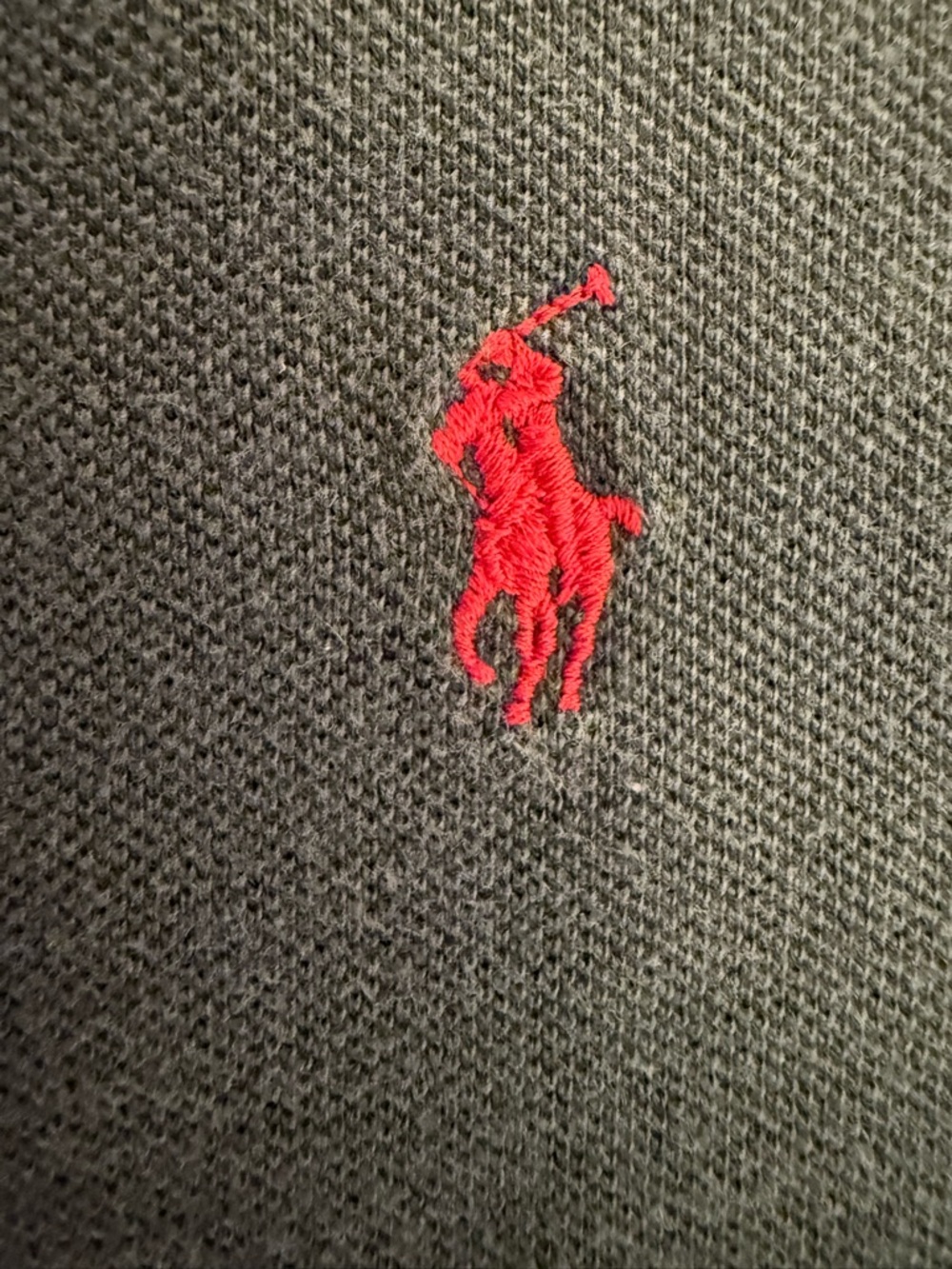Classic Polo by Ralph Lauren Dark/Hunter Green Polo with Red Pony - Picture 3 of 4
